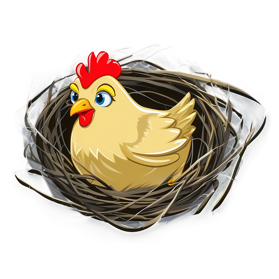 Cartoon Chicken In Nest Png Myl PNG image