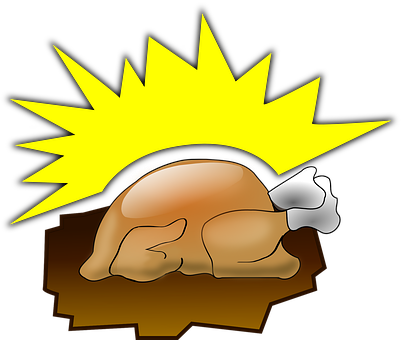 Cartoon Chicken Leg Explosion PNG image