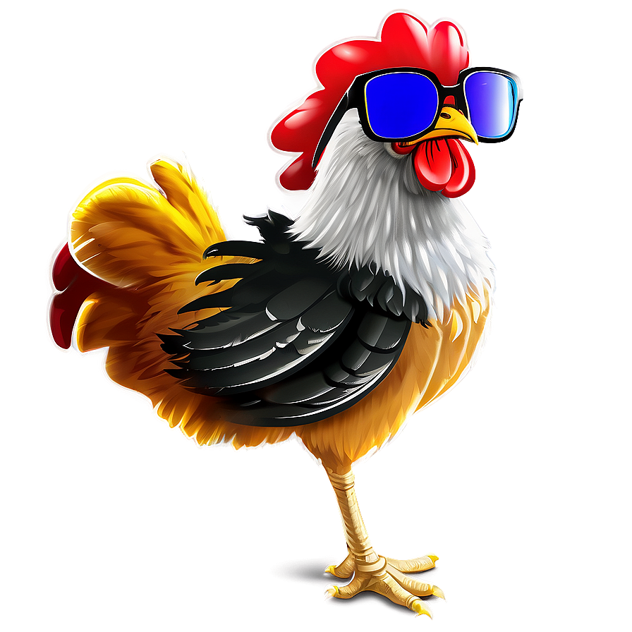 Cartoon Chicken With Sunglasses Png 06272024 PNG image