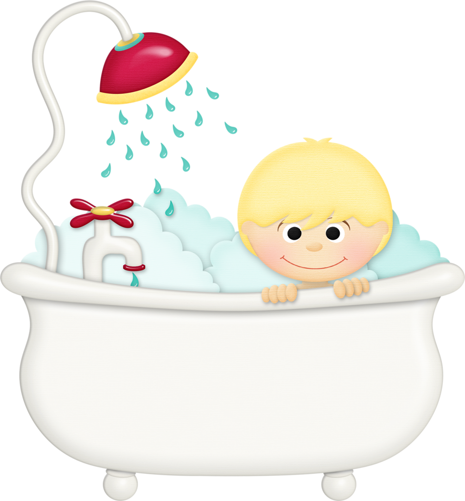 Cartoon Child Bathtime Fun PNG image