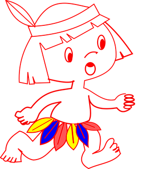 Cartoon Child Dancing Outline PNG image