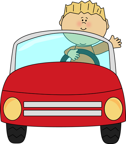 Cartoon Child Driving Car PNG image