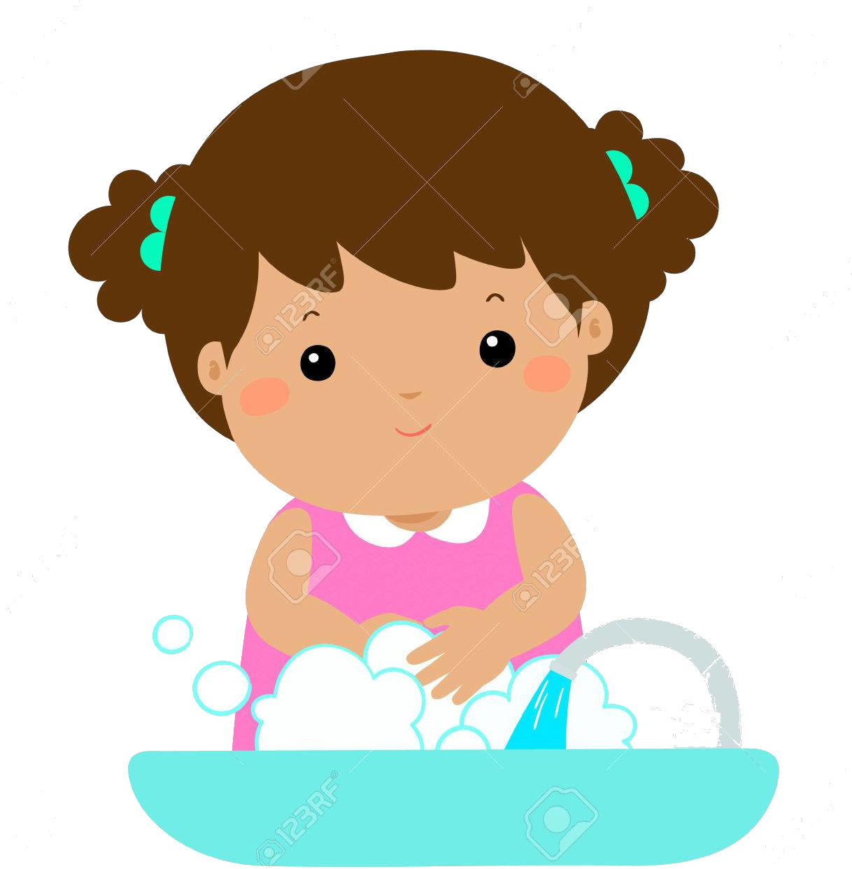 Cartoon Child Hand Washing PNG image