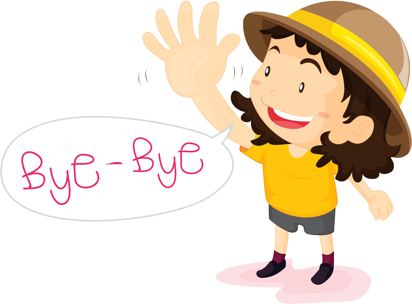 Cartoon Child Waving Goodbye PNG image