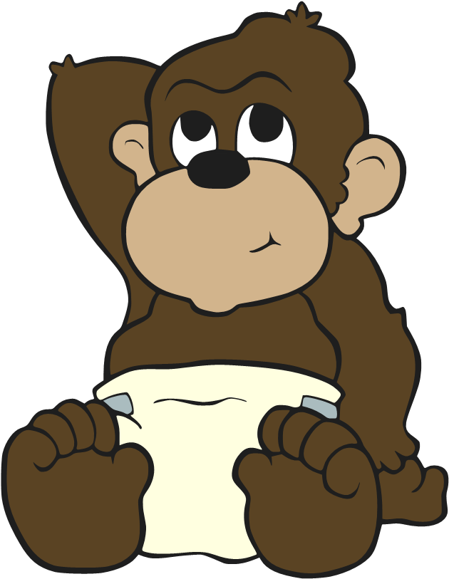 Cartoon Chimpanzee Diaper PNG image