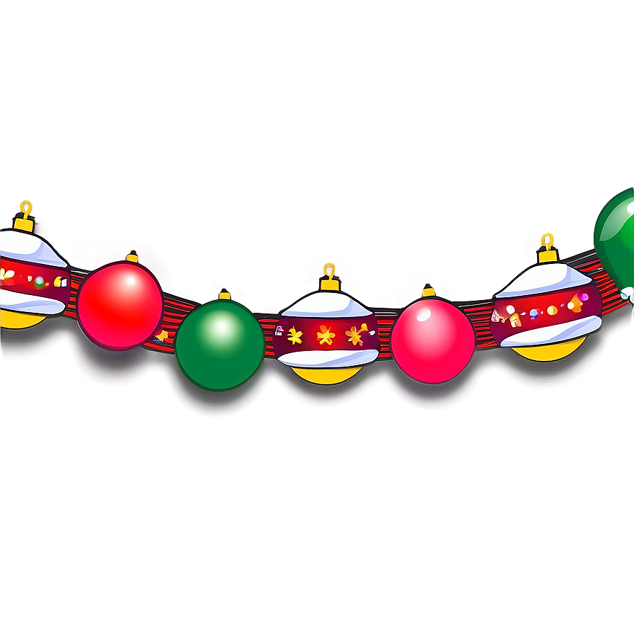 Cartoon Christmas Lights Border Png 7 PNG image