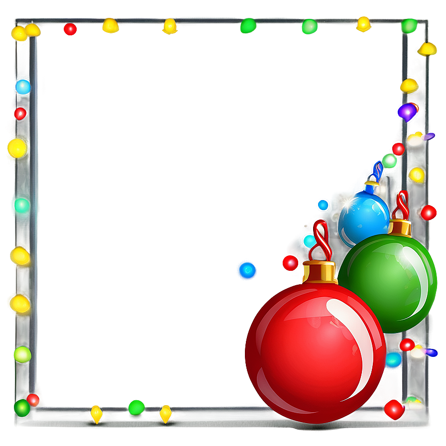 Cartoon Christmas Lights Frame Png 06282024 PNG image