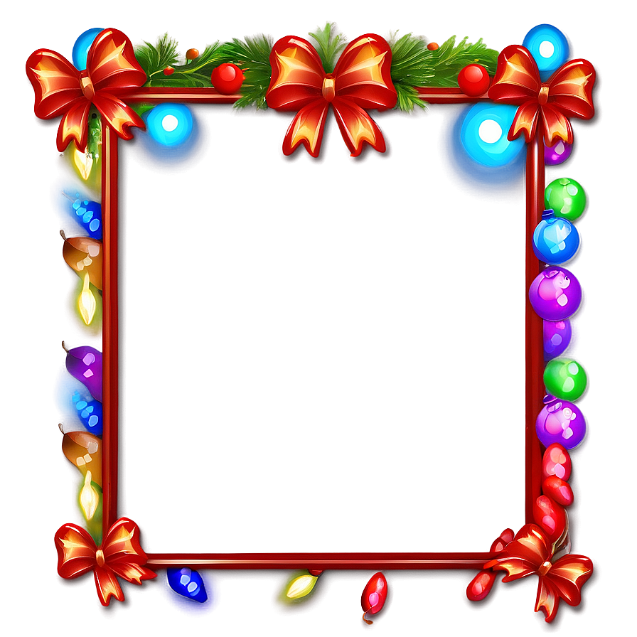 Cartoon Christmas Lights Frame Png 35 PNG image