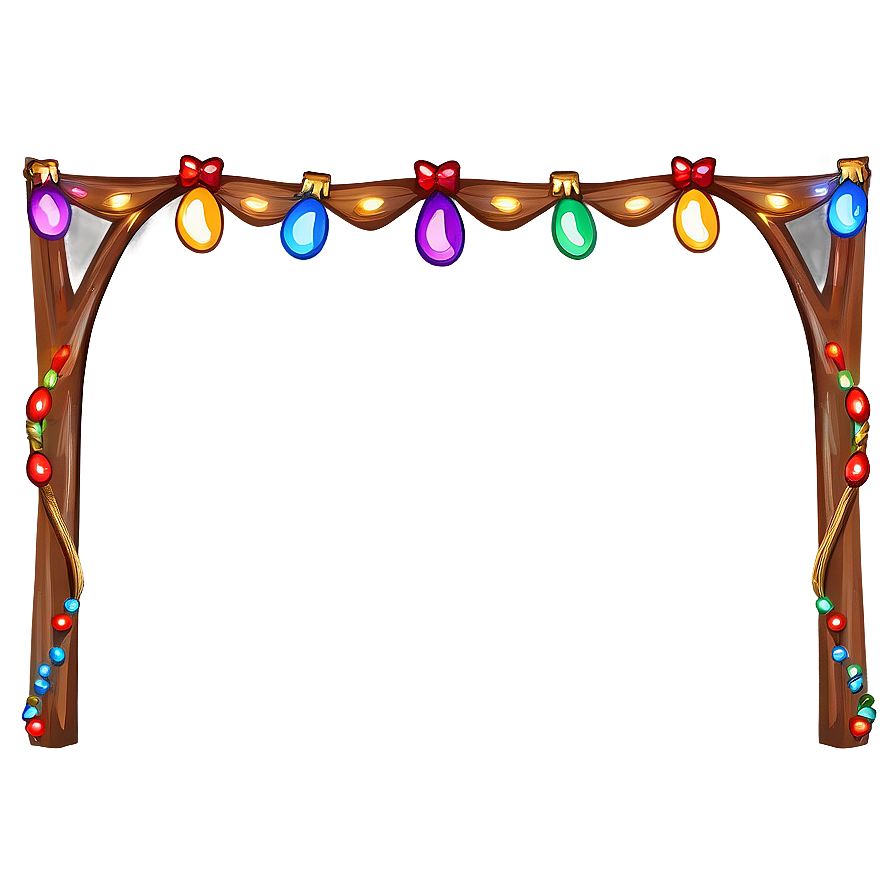 Cartoon Christmas Lights Frame Png Cjb PNG image