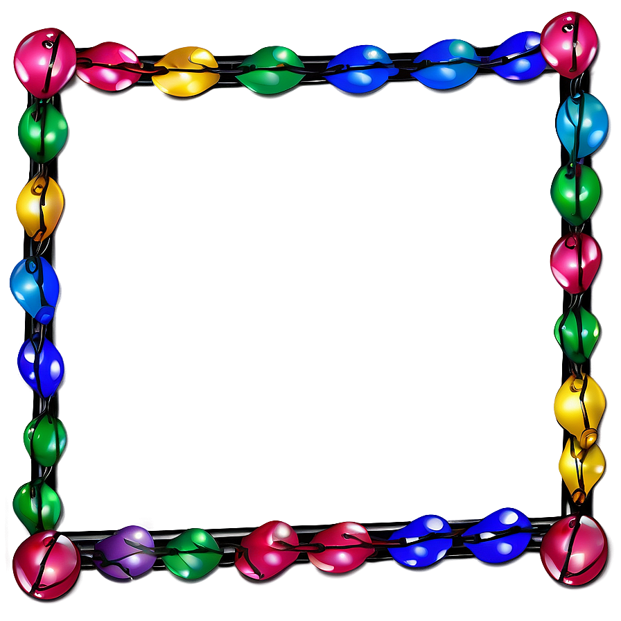 Cartoon Christmas Lights Frame Png Dvj95 PNG image