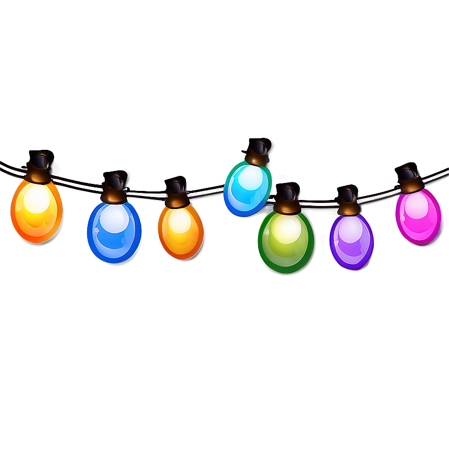 Cartoon Christmas Lights Garland Png Ipa PNG image