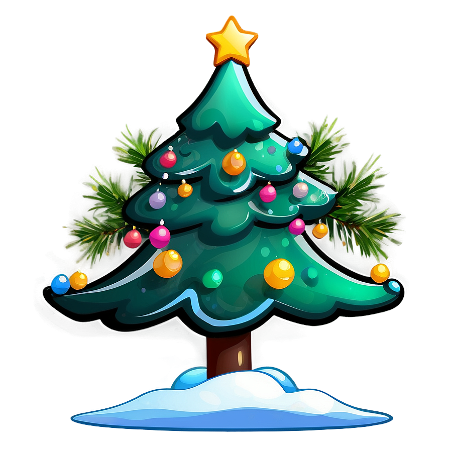 Cartoon Christmas Tree Celebration Png 69 PNG image