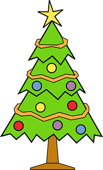 Cartoon Christmas Tree Decoration PNG image