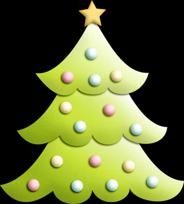 Cartoon Christmas Tree Graphic PNG image