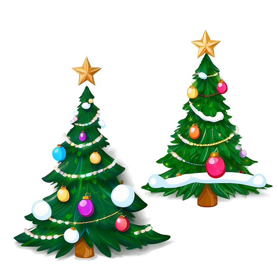 Cartoon Christmas Tree Holiday Spirit Png 06132024 PNG image