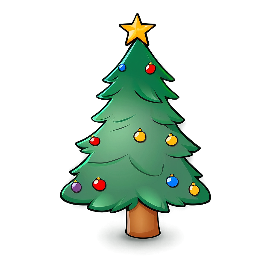 Cartoon Christmas Tree Outline Png 06132024 PNG image