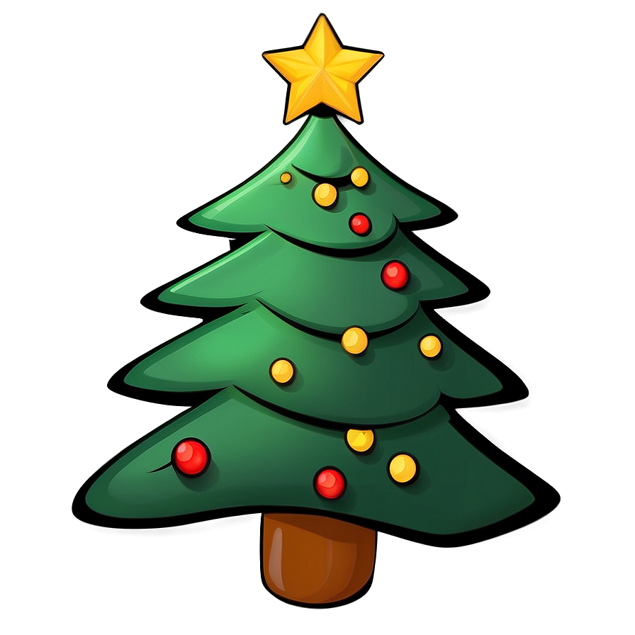 Cartoon Christmas Tree Outline Png 61 PNG image