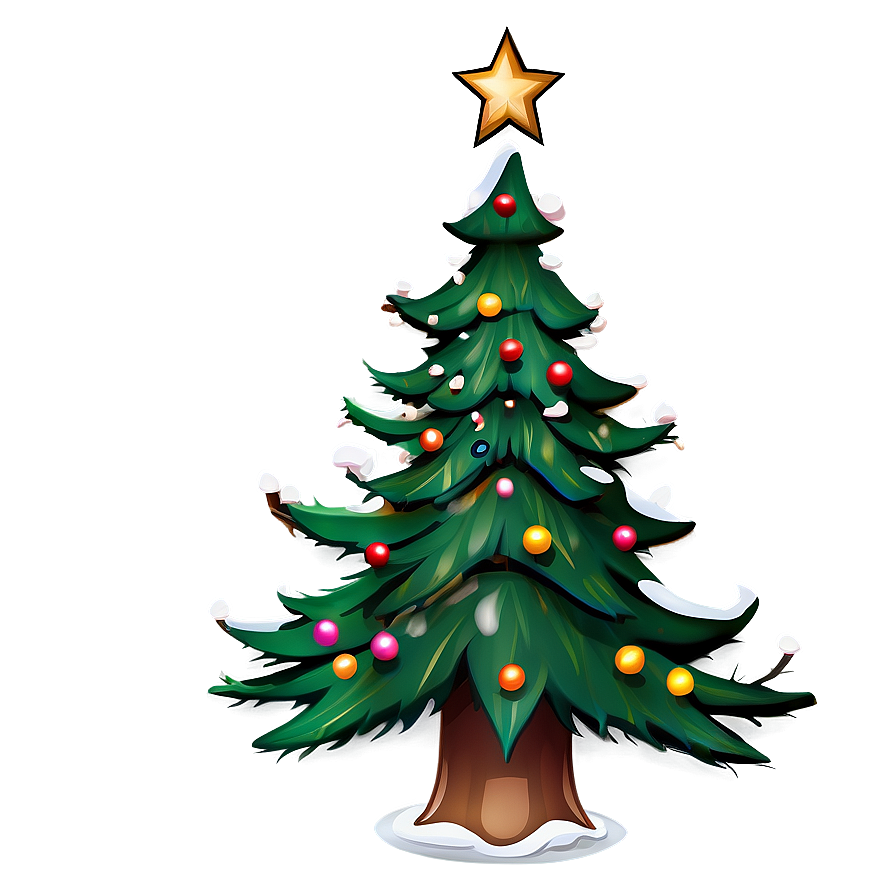 Cartoon Christmas Tree Winter Wonderland Png 57 PNG image