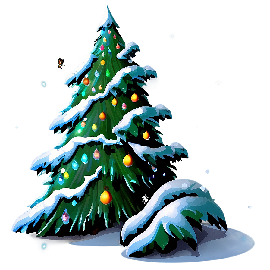 Cartoon Christmas Tree Winter Wonderland Png Xoc16 PNG image