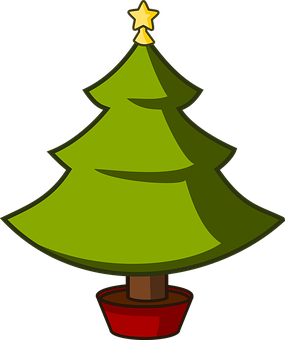 Cartoon Christmas Treewith Star PNG image