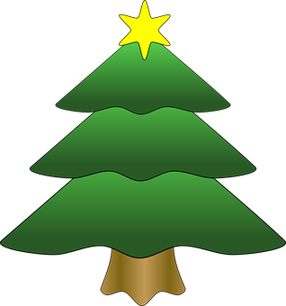 Cartoon Christmas Treewith Star PNG image