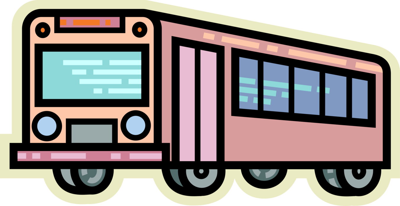 Cartoon City Bus Illustration PNG image