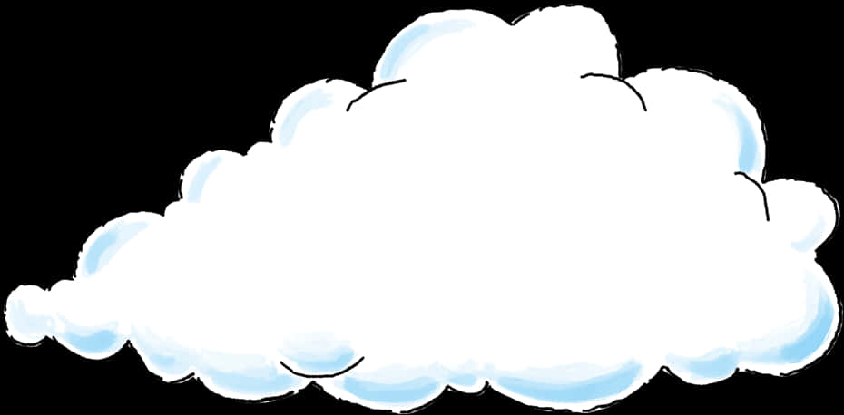 Cartoon Cloud Black Background PNG image