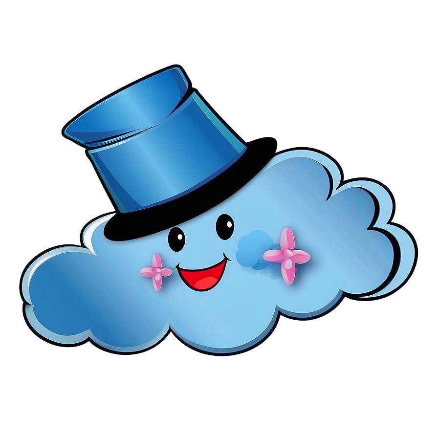 Cartoon Cloud With Hat Png Tgn PNG image