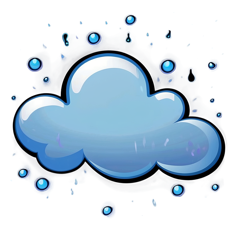 Cartoon Cloud With Raindrops Png Koa PNG image