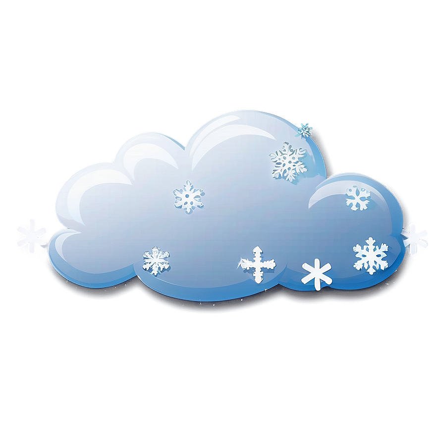 Cartoon Cloud With Snowflakes Png 88 PNG image