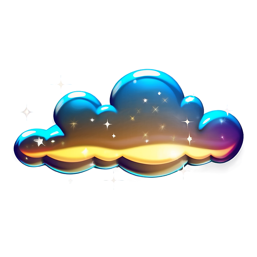 Cartoon Cloud With Sparkles Png Uye PNG image