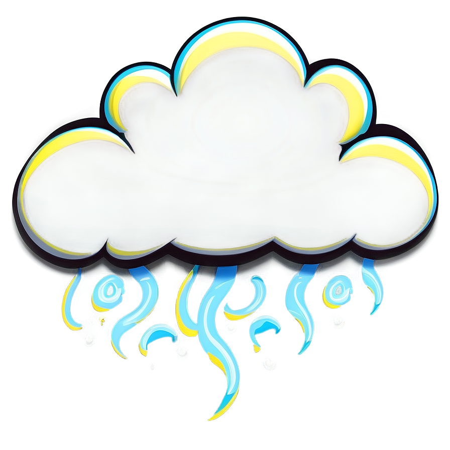 Cartoon Cloud With Swirls Png 56 PNG image