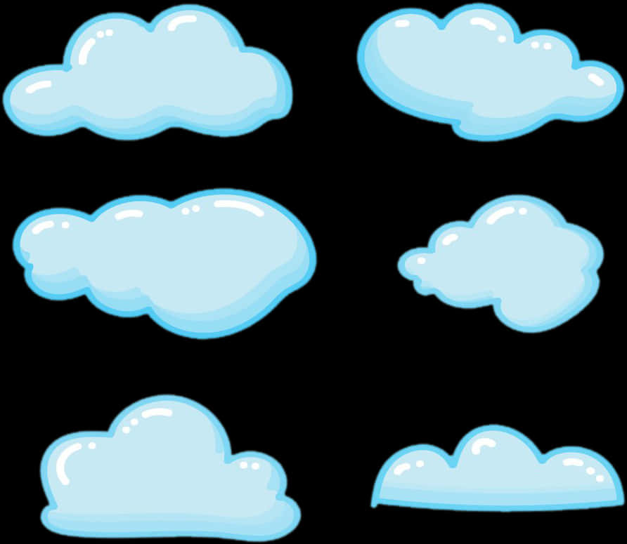 Cartoon Clouds Collection PNG image