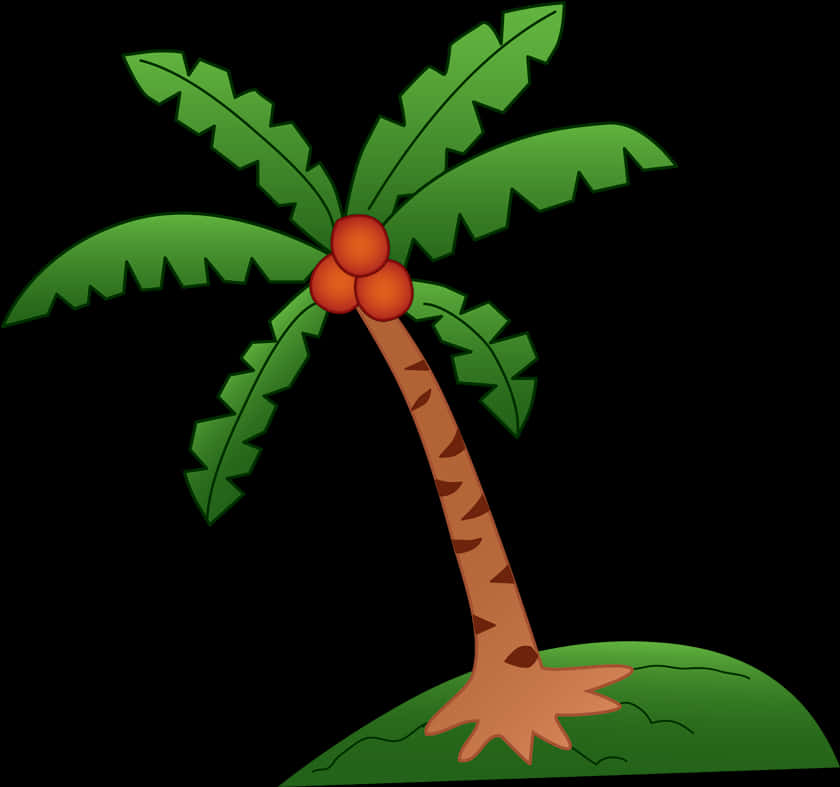 Cartoon Coconut Tree Graphic PNG image