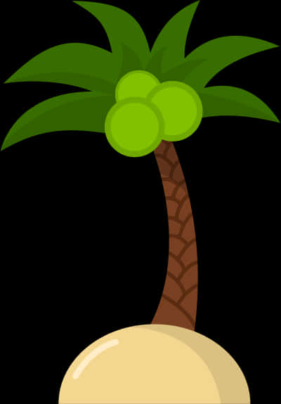 Cartoon Coconut Tree Illustration PNG image