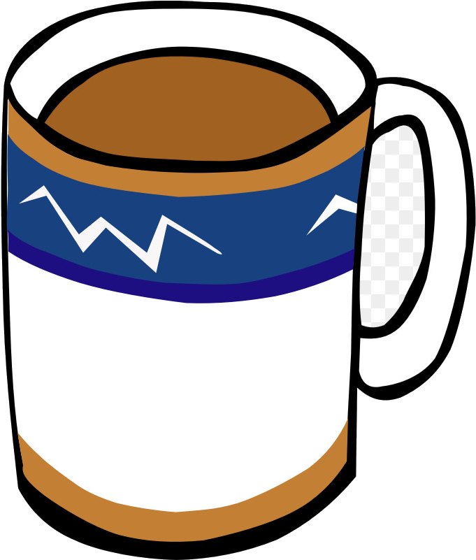 Cartoon Coffee Mug Full PNG image