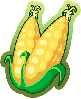 Cartoon Corn Ears Sticker PNG image