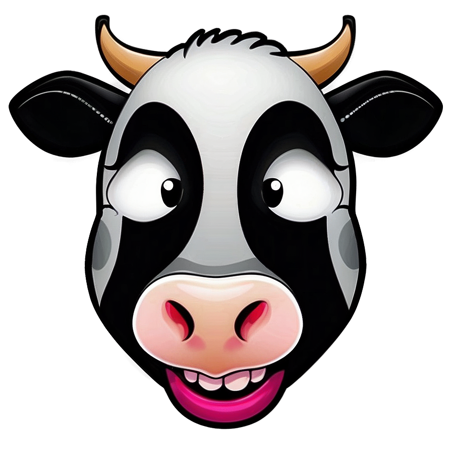 Cartoon Cow Face Design Png 06212024 PNG image