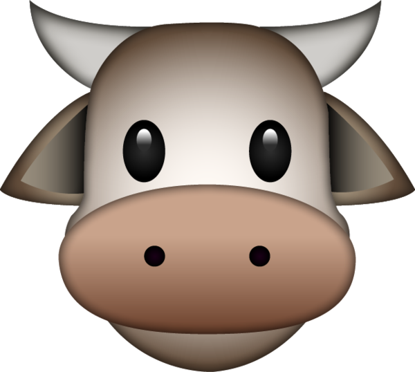 Cartoon Cow Face Graphic PNG image