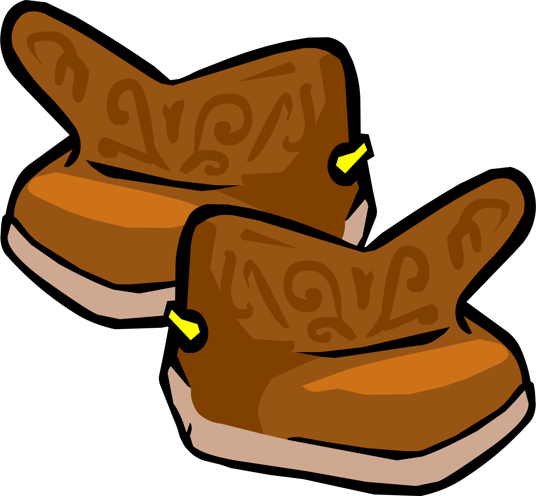 Cartoon Cowboy Boots Illustration PNG image