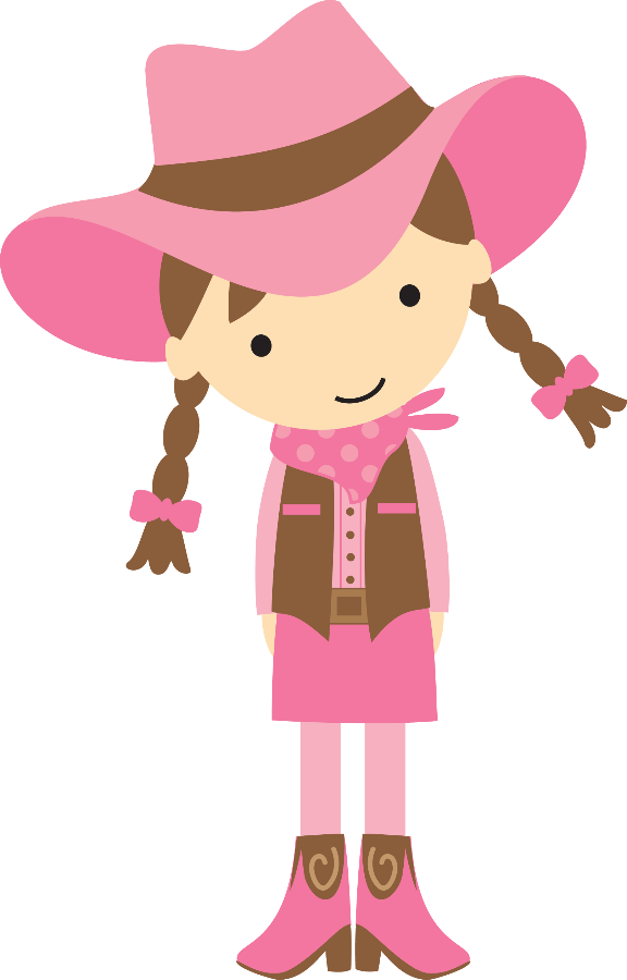 Cartoon Cowgirlin Pink Outfit.png PNG image