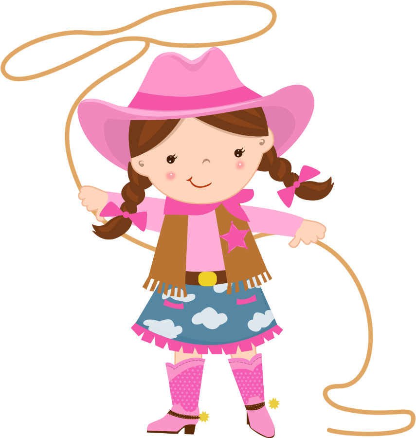 Cartoon Cowgirlwith Lasso PNG image