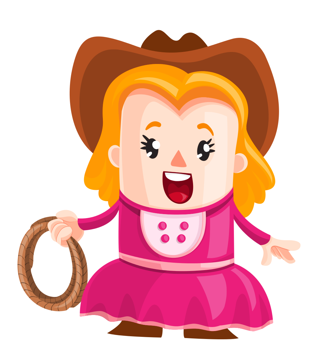Cartoon Cowgirlwith Lasso PNG image
