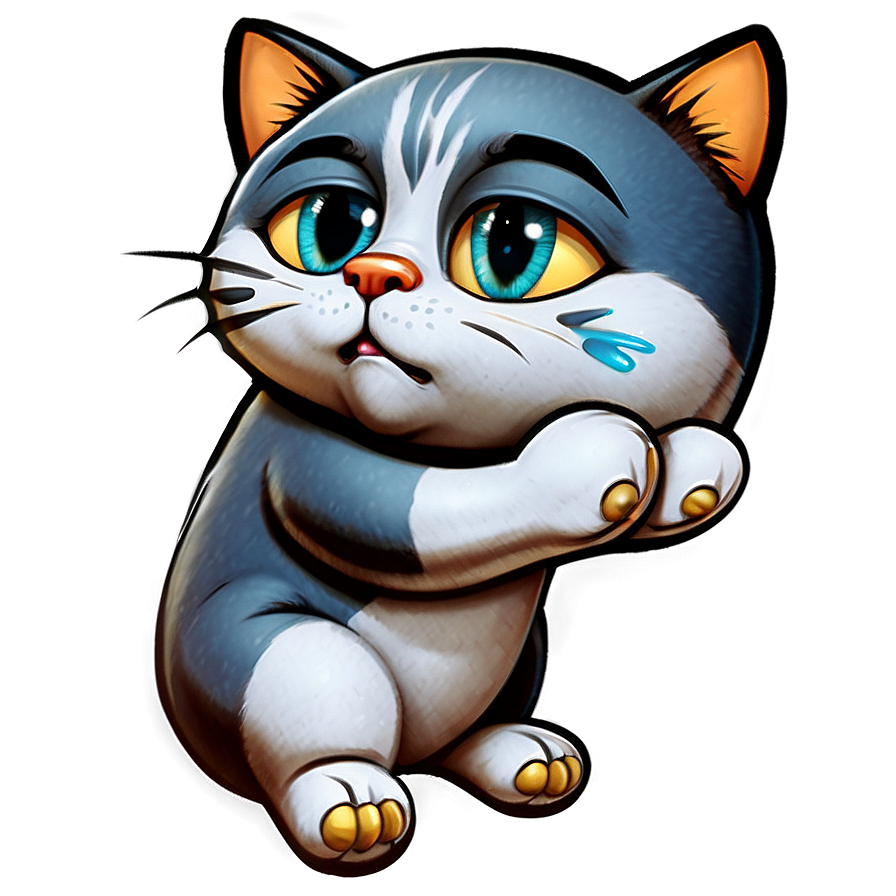 Cartoon Crying Cat Png Gjh73 PNG image