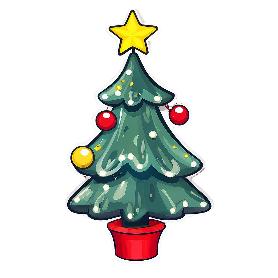 Cartoon Cute Christmas Tree Png 06252024 PNG image