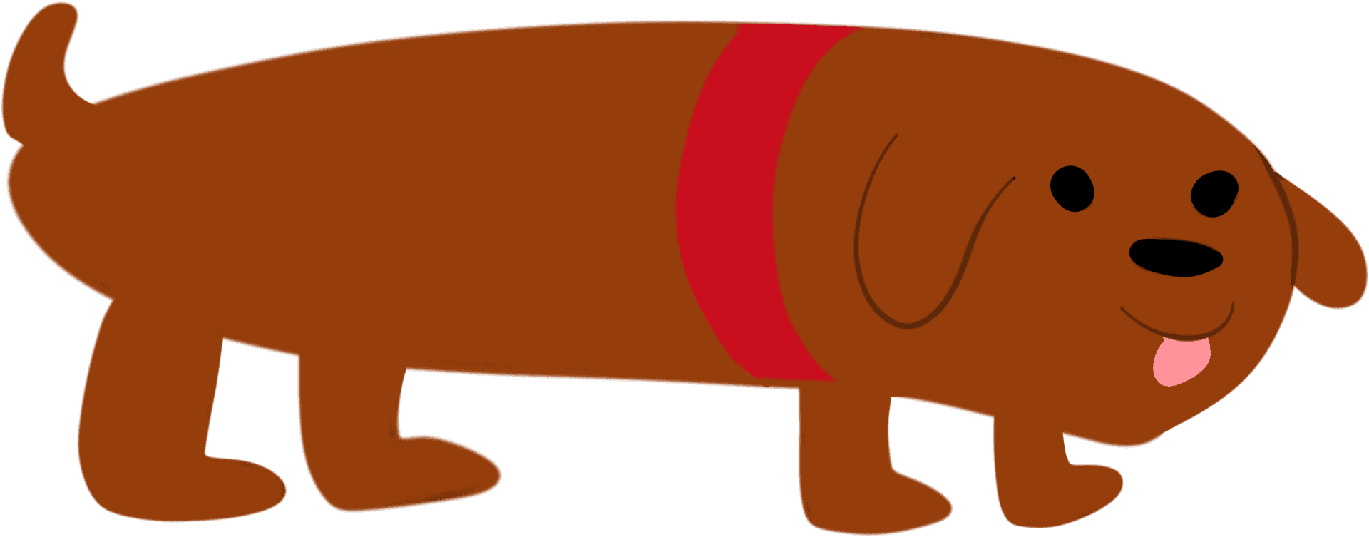 Cartoon Dachshundin Harness PNG image