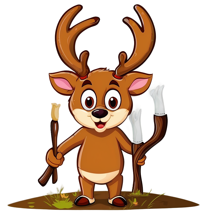 Cartoon Deer Antler Character Png 06122024 PNG image