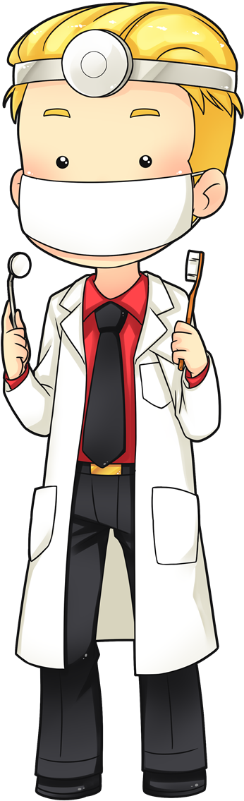 Cartoon Dentist Readyfor Checkup PNG image