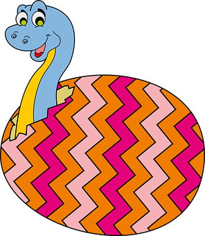 Cartoon Dinosaur Hatching From Egg PNG image