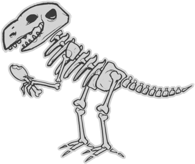 Cartoon Dinosaur Skeleton PNG image